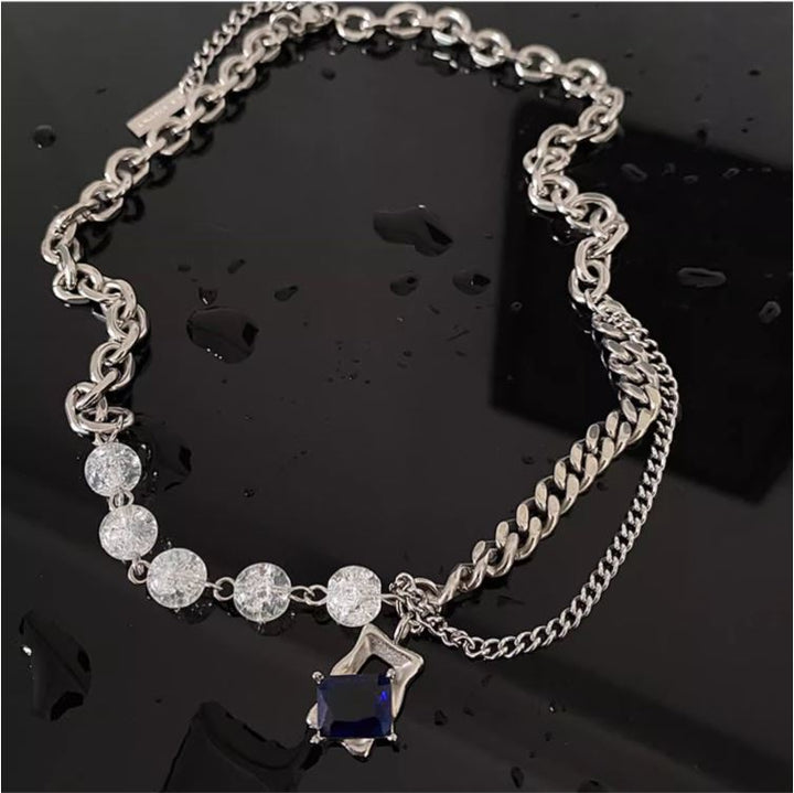 S8 No. 231 Multi Necklace w/Blue Gem Pendant