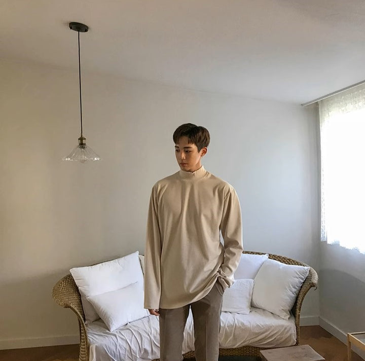 S8 No. 259 Collared Cotton Long-Sleeved T-Shirt