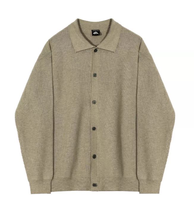 S8 No. 292 Loose Long-Sleeved Knitted Polo Shirt