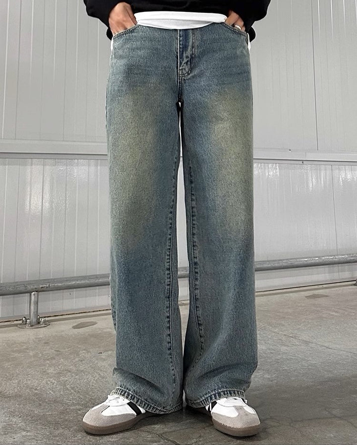 S8 No. 355 Washed Wide-Leg Jeans