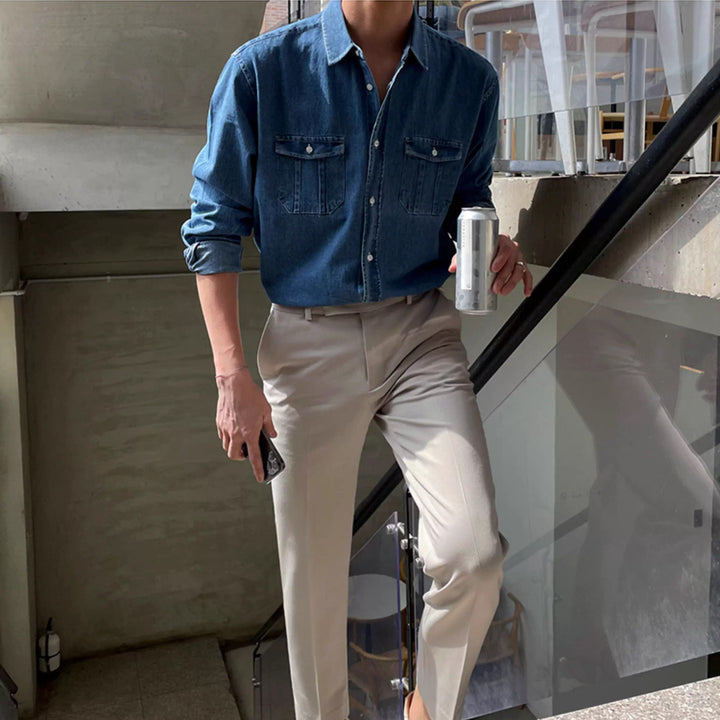 S8 No. 387 Denim Long-Sleeved Shirt
