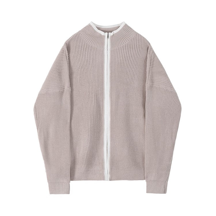 S8 No. 468 Collared Zip Up Knit Jacket