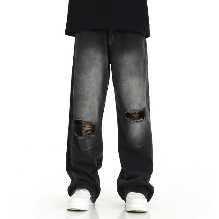 S8 No. 521 Straight Distressed Ripped Jeans