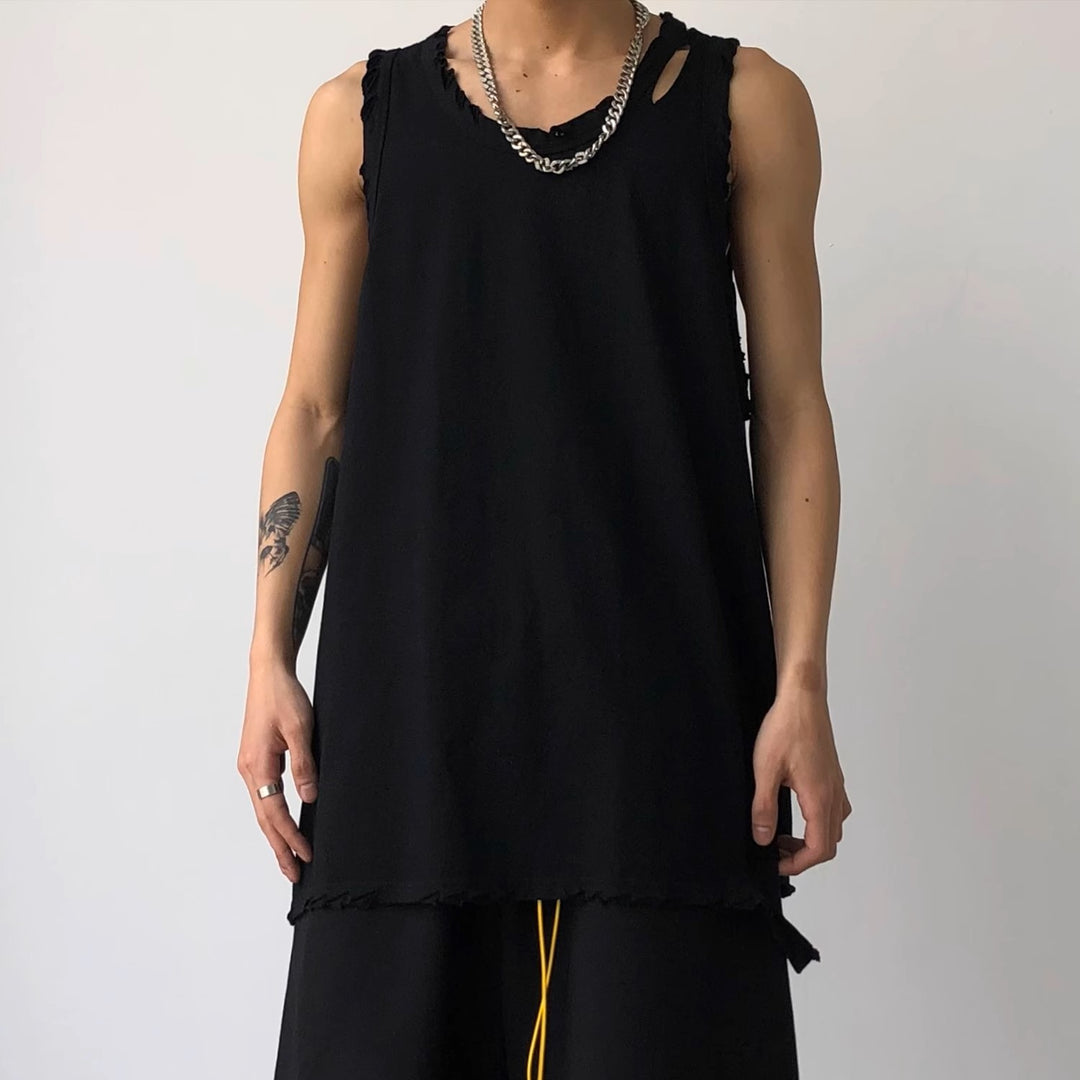 S8 No. 528 Distressed Sleeveless Summer Top