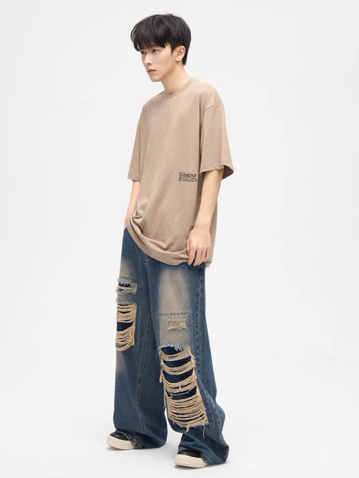 S8 No. 537 Straight Patch Hole Jeans