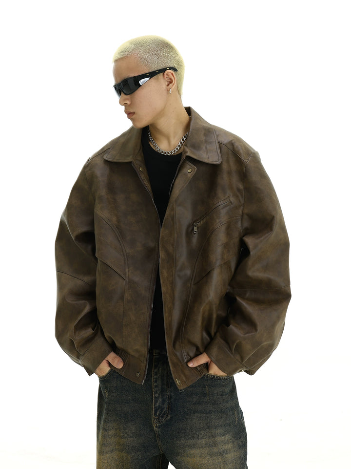 S8 No. 501 Distressed Leather Jacket