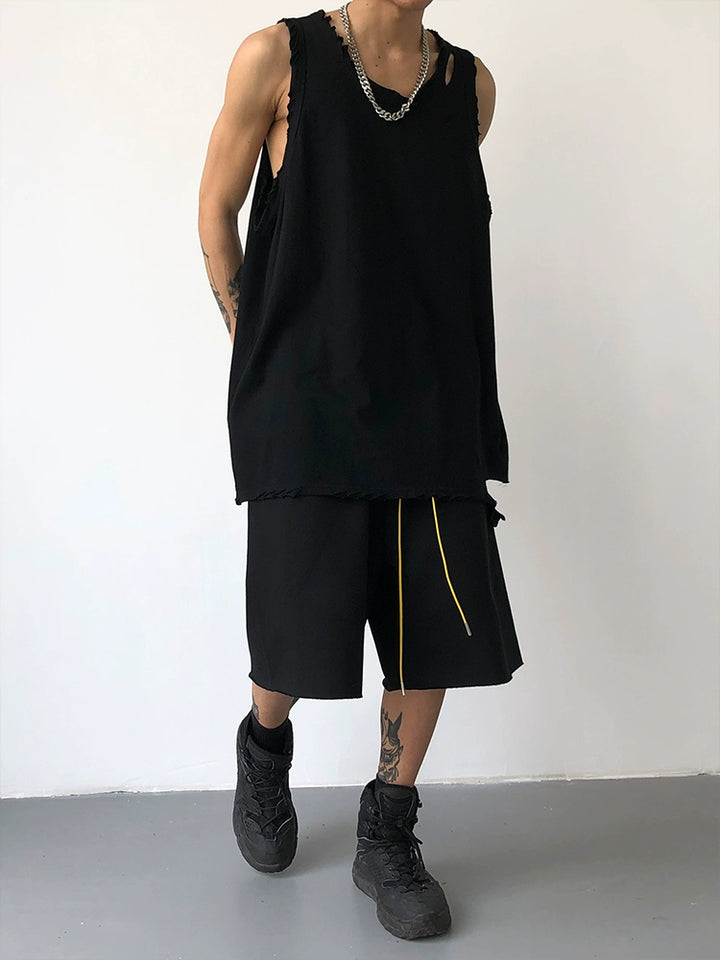 S8 No. 528 Distressed Sleeveless Summer Top