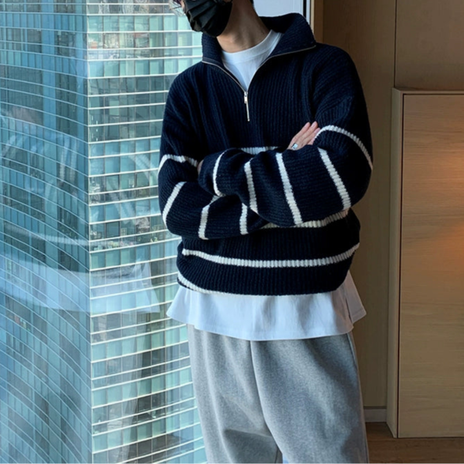 S8 No. 207 Lapel Knit Sweater