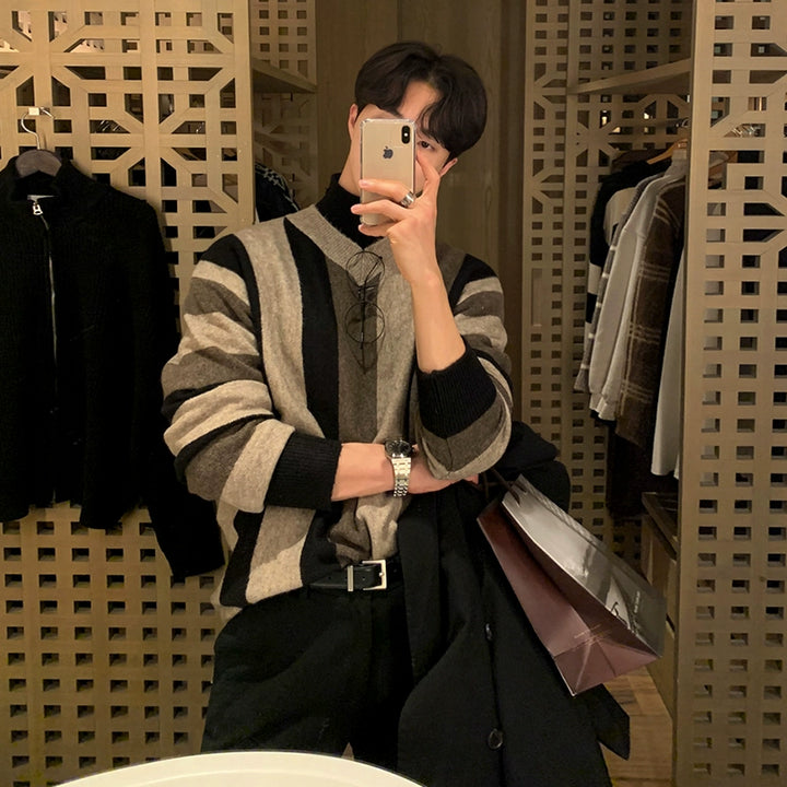 S8 No. 407 Striped V-neck Sweater