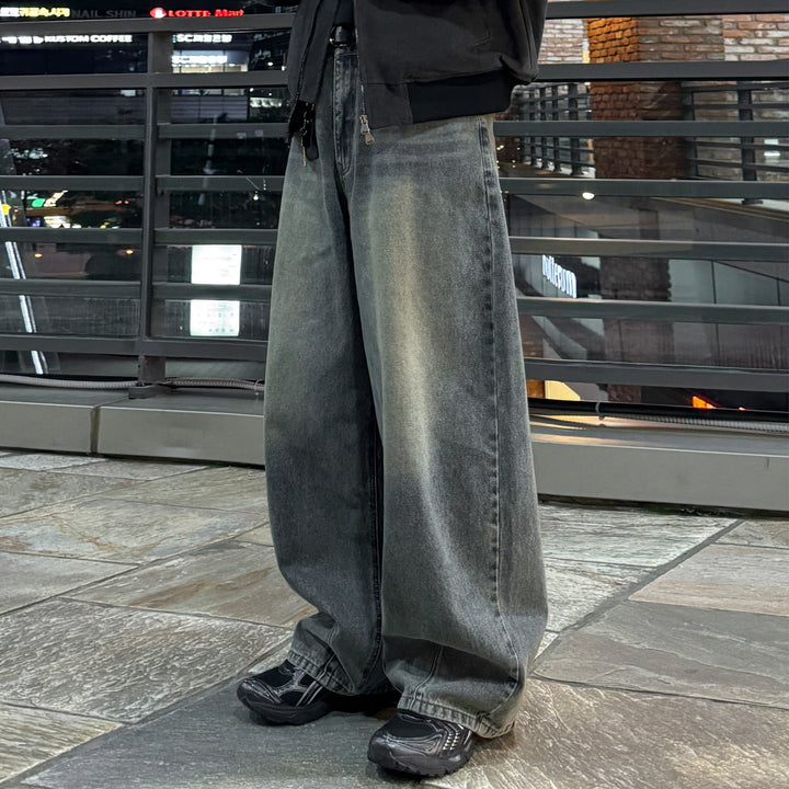 S8 No. 170 Washed Wide Straight Denim Jeans