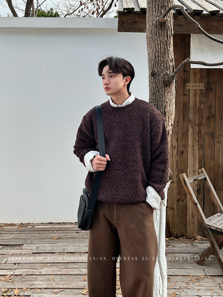 S8 No. 723 Plush Textured Crew Sweater by 88Society Apparel
