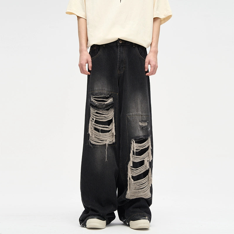 S8 No. 537 Straight Patch Hole Jeans