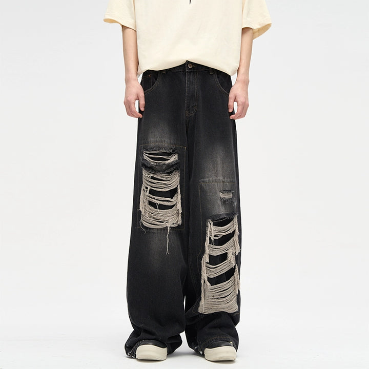 S8 No. 537 Straight Patch Hole Jeans
