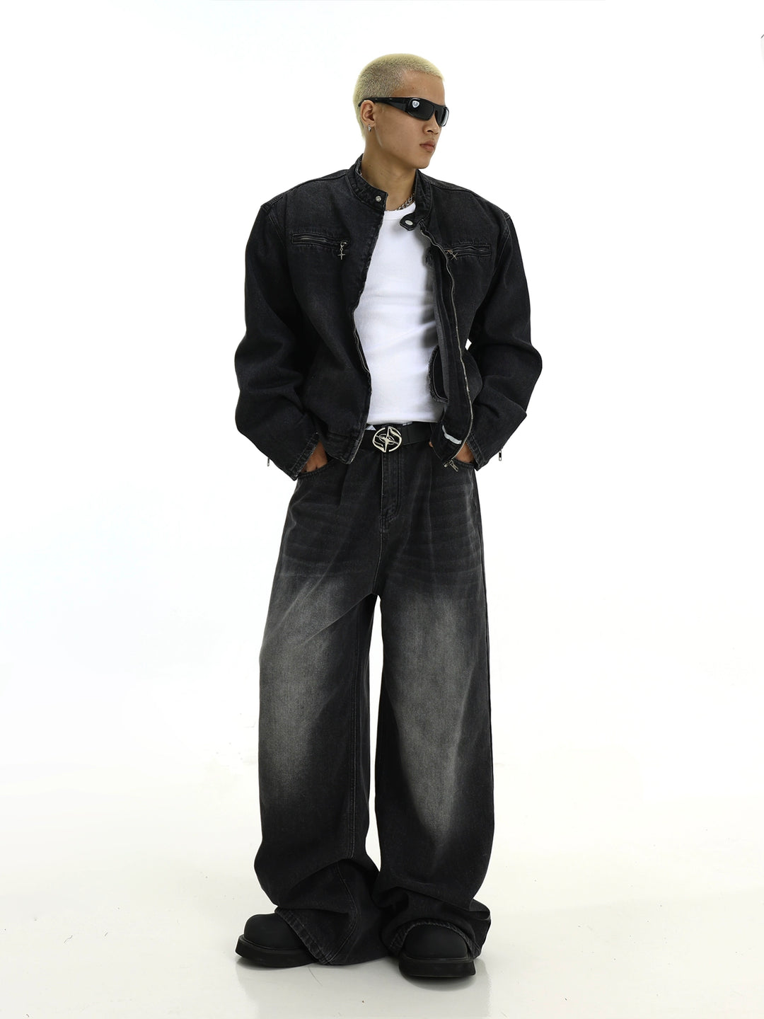 S8 No. 523 Retro Wide Washed Jeans