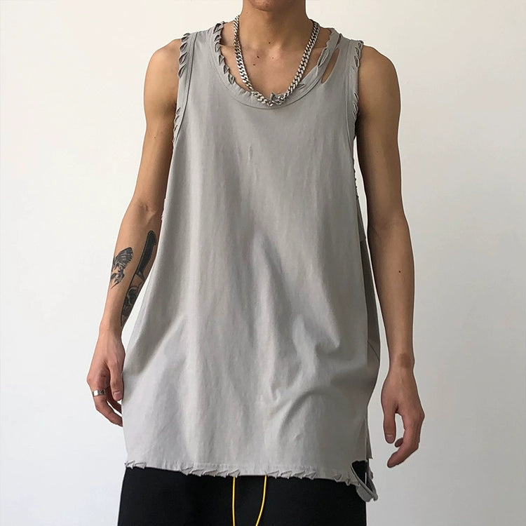 S8 No. 528 Distressed Sleeveless Summer Top