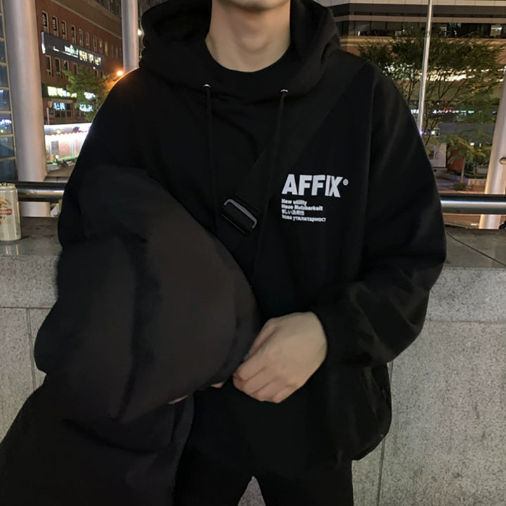 S8 No. 288 Lettered Loose Black Hoodie