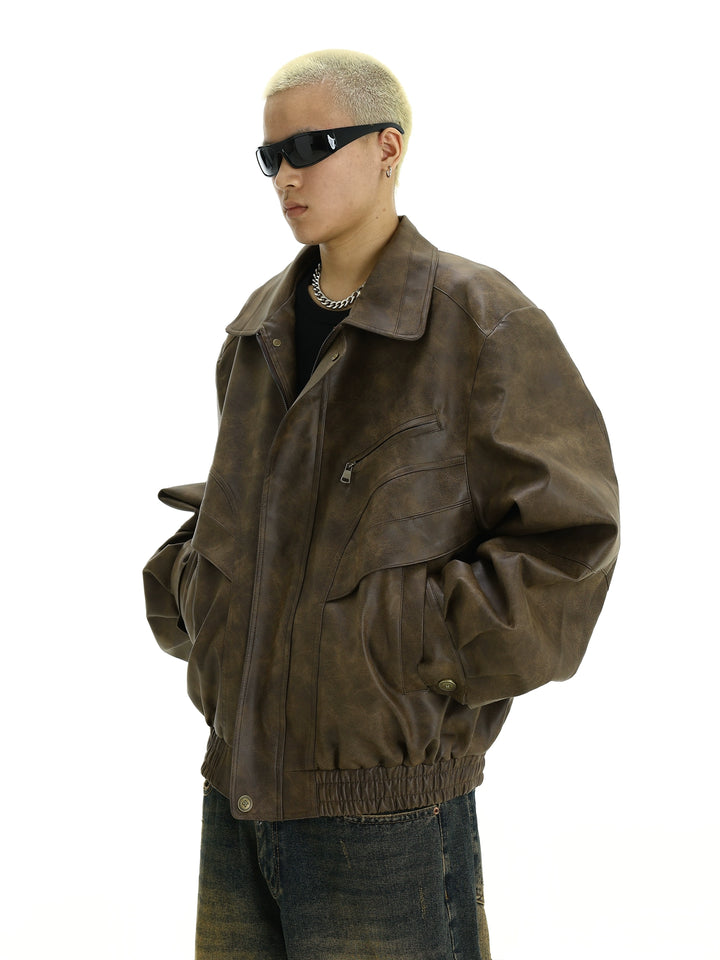 S8 No. 501 Distressed Leather Jacket