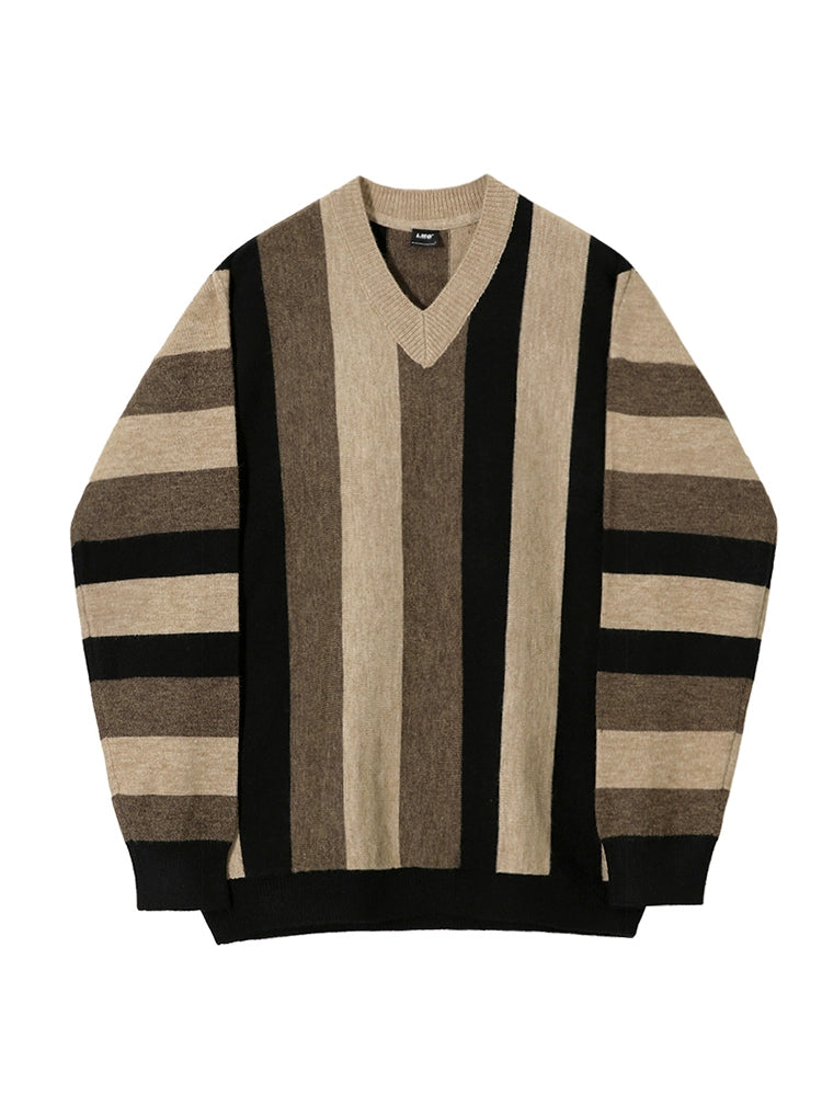 S8 No. 407 Striped V-neck Sweater