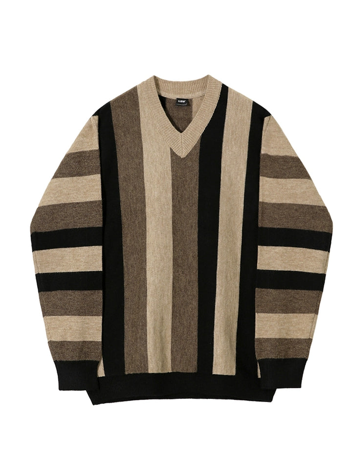 S8 No. 407 Striped V-neck Sweater