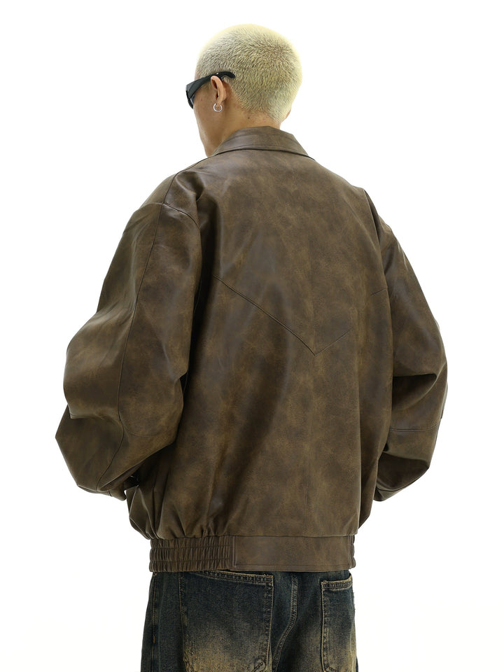 S8 No. 501 Distressed Leather Jacket
