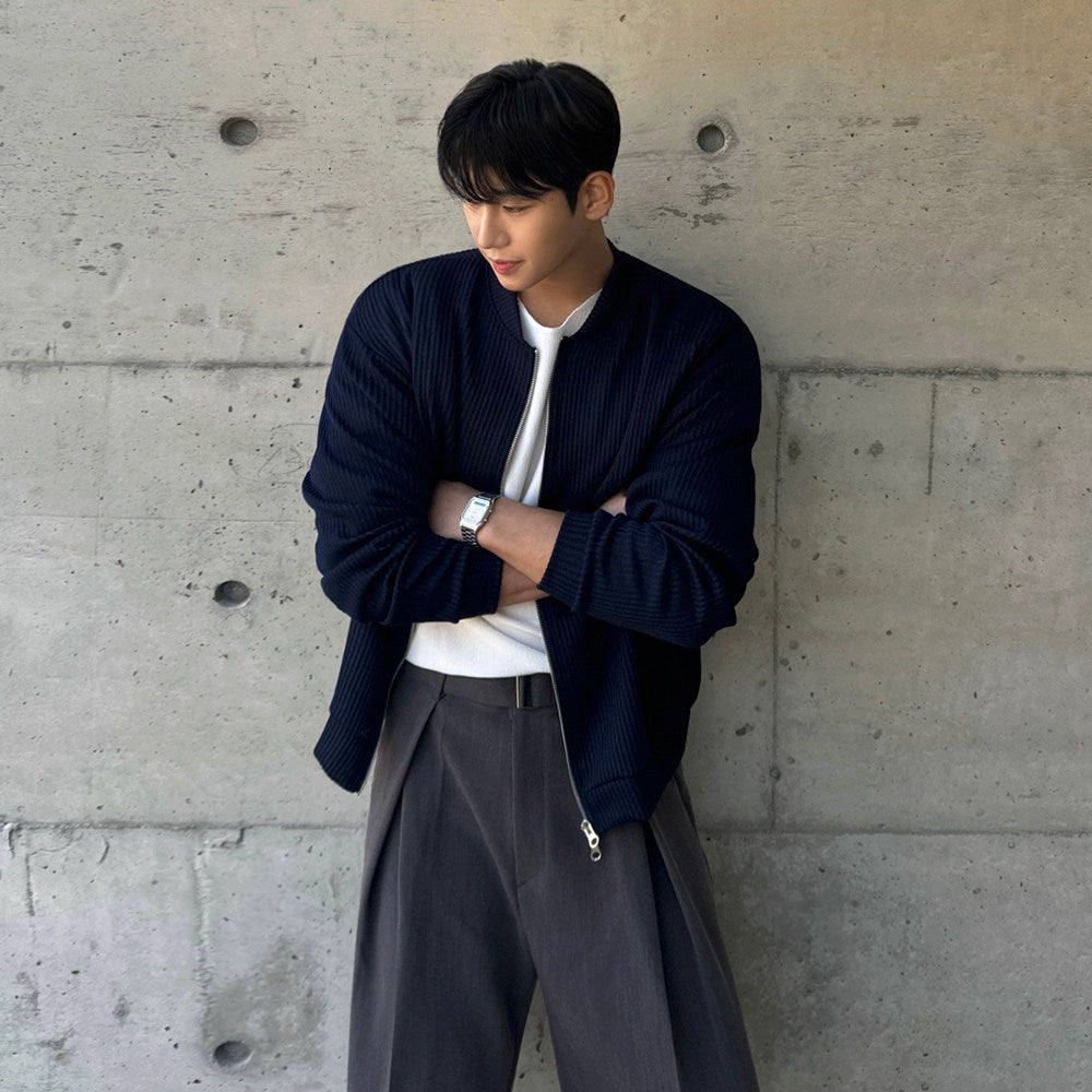 S8 No. 710 Relaxed Knit Zip-Up Jacket