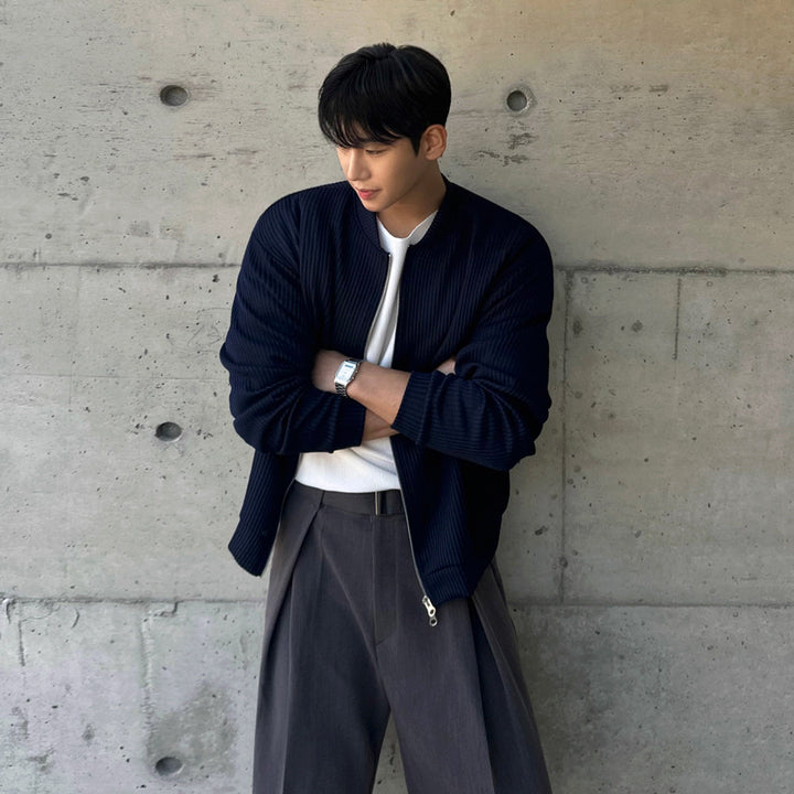 S8 No. 710 Relaxed Knit Zip-Up Jacket