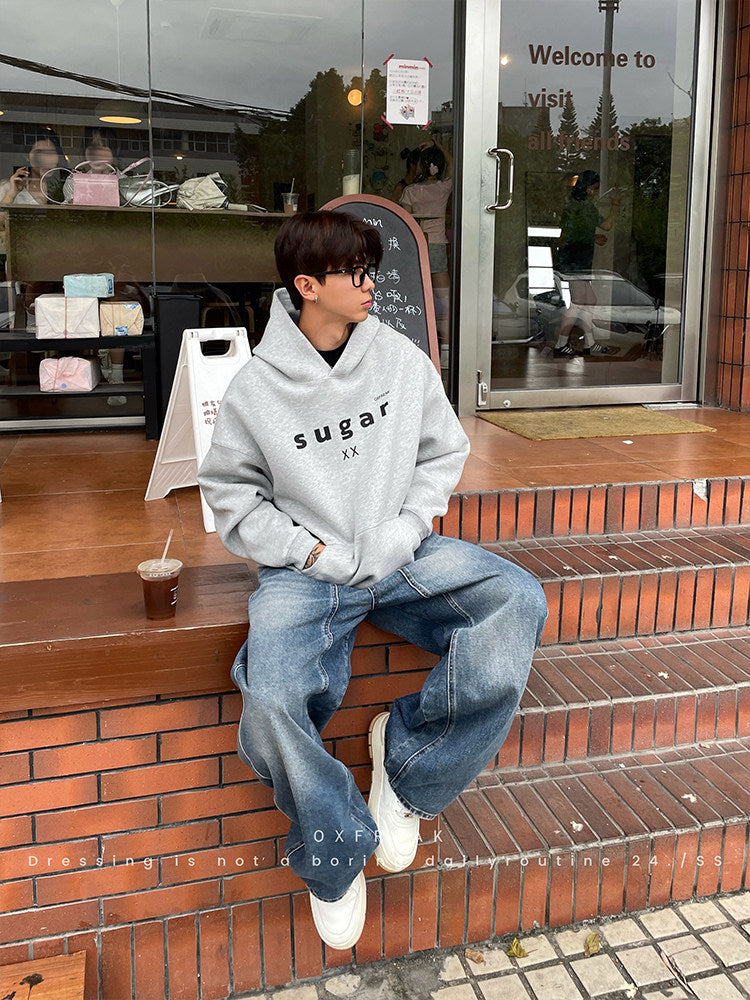 S8 No. 726 Lettering Print Hoodie by 88Society Apparel