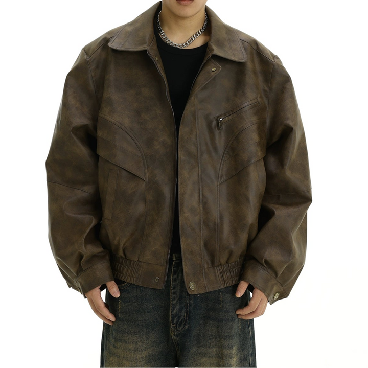 S8 No. 501 Distressed Leather Jacket