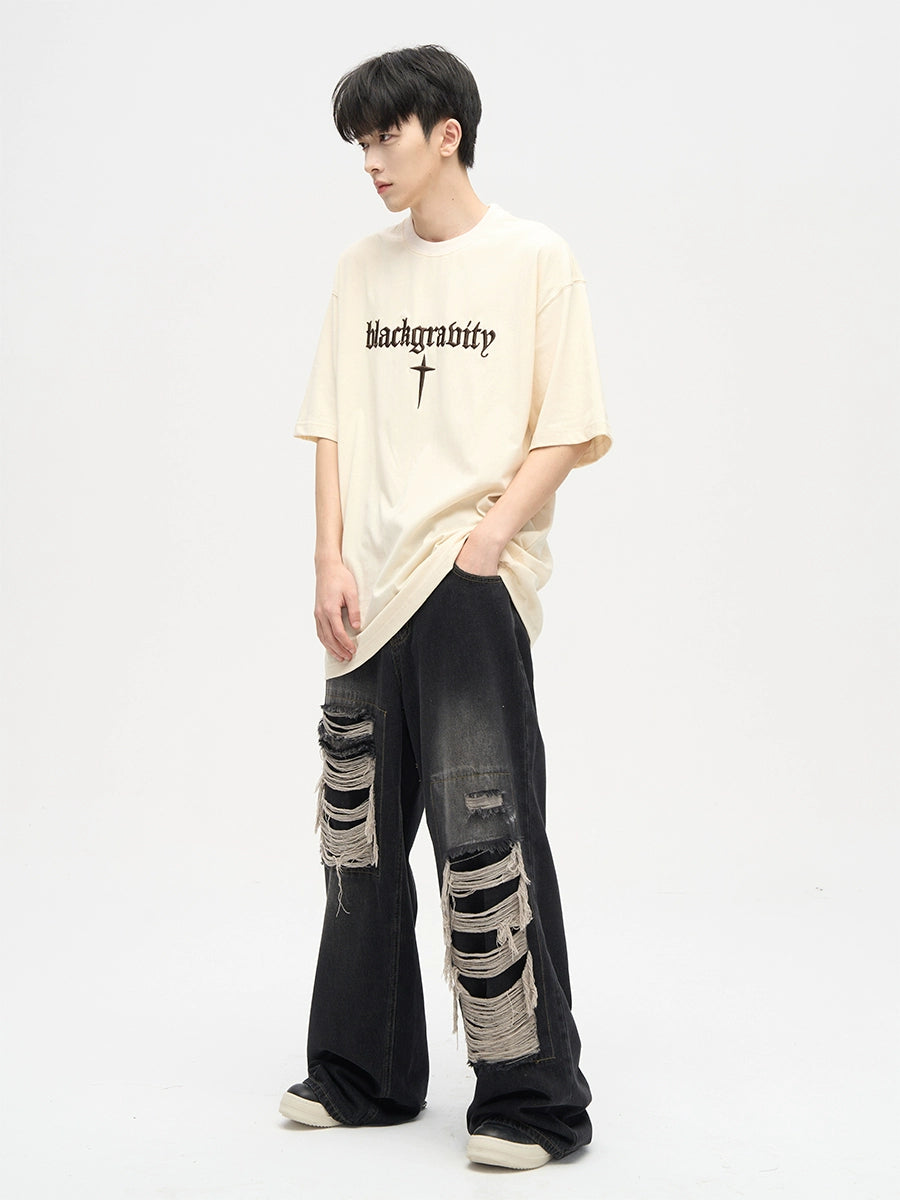 S8 No. 537 Straight Patch Hole Jeans