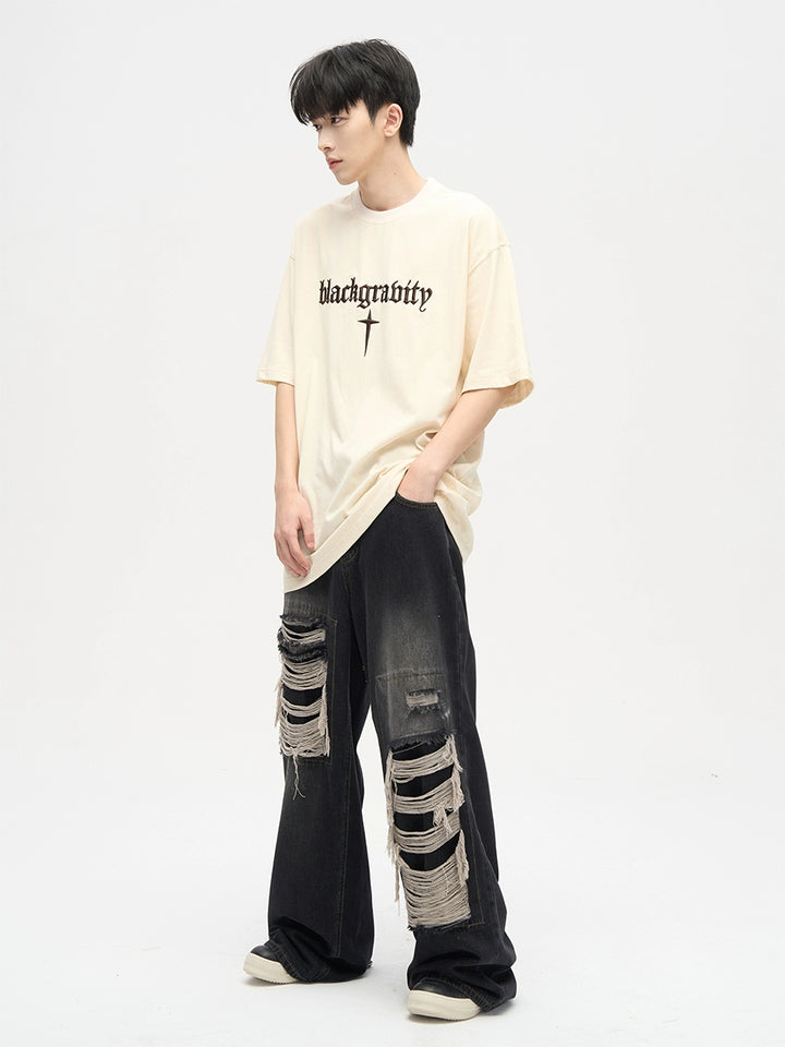 S8 No. 537 Straight Patch Hole Jeans