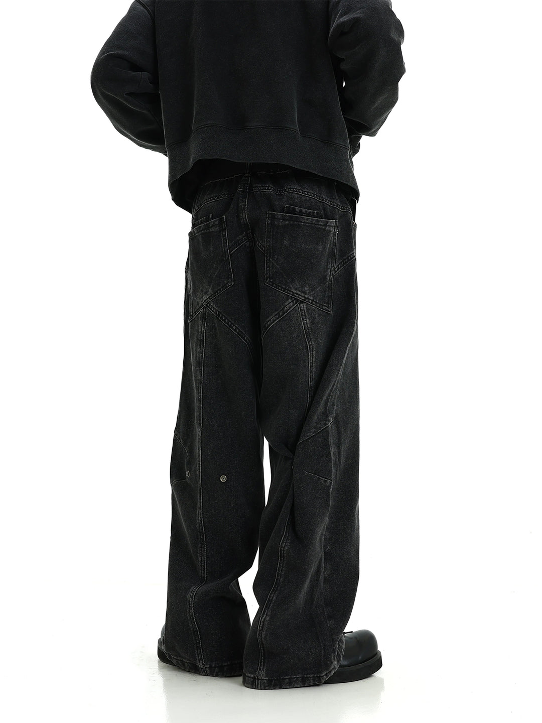 S8 No. 542 Straight Washed Cross Design Jeans