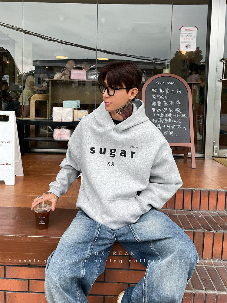 S8 No. 726 Lettering Print Hoodie by 88Society Apparel