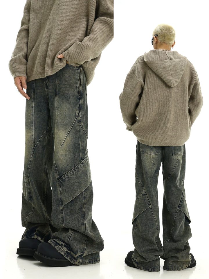 S8 No. 505 Distressed Flared Drape Jeans