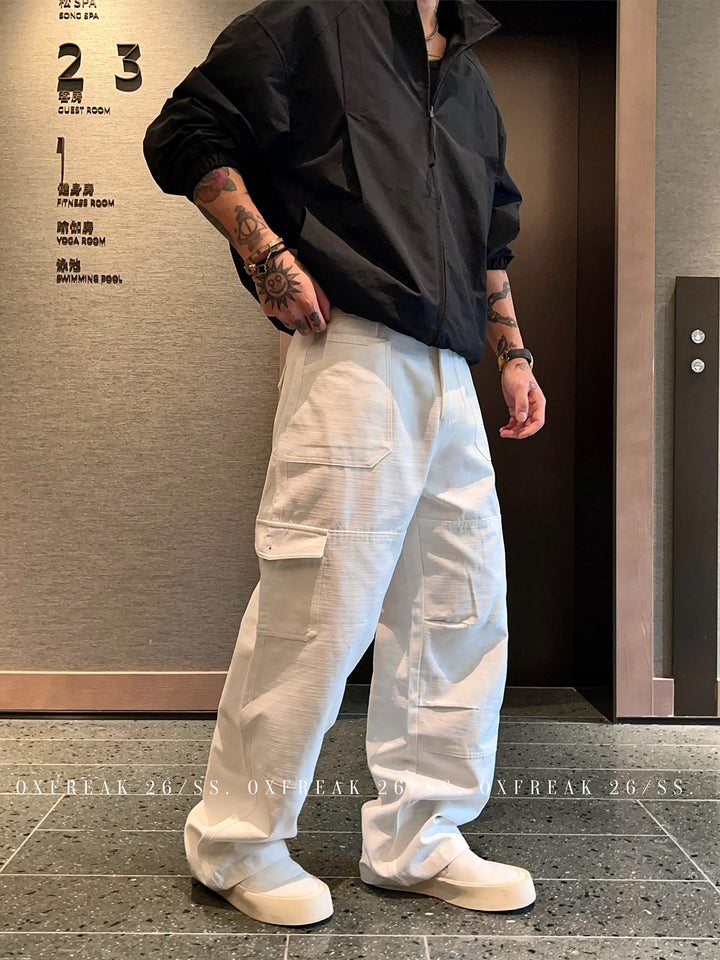 S8 No. 721 Pleated Multi-Pocket Cargo Pants by 88Society Apparel