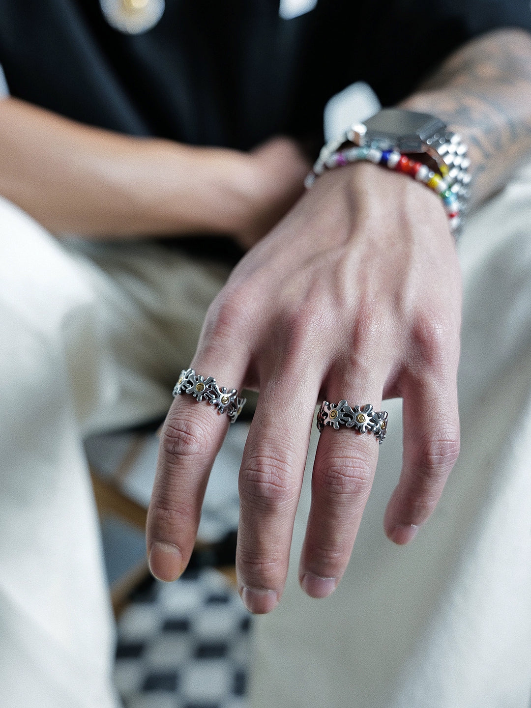 S8 No. 633 Yellow Splat Ring