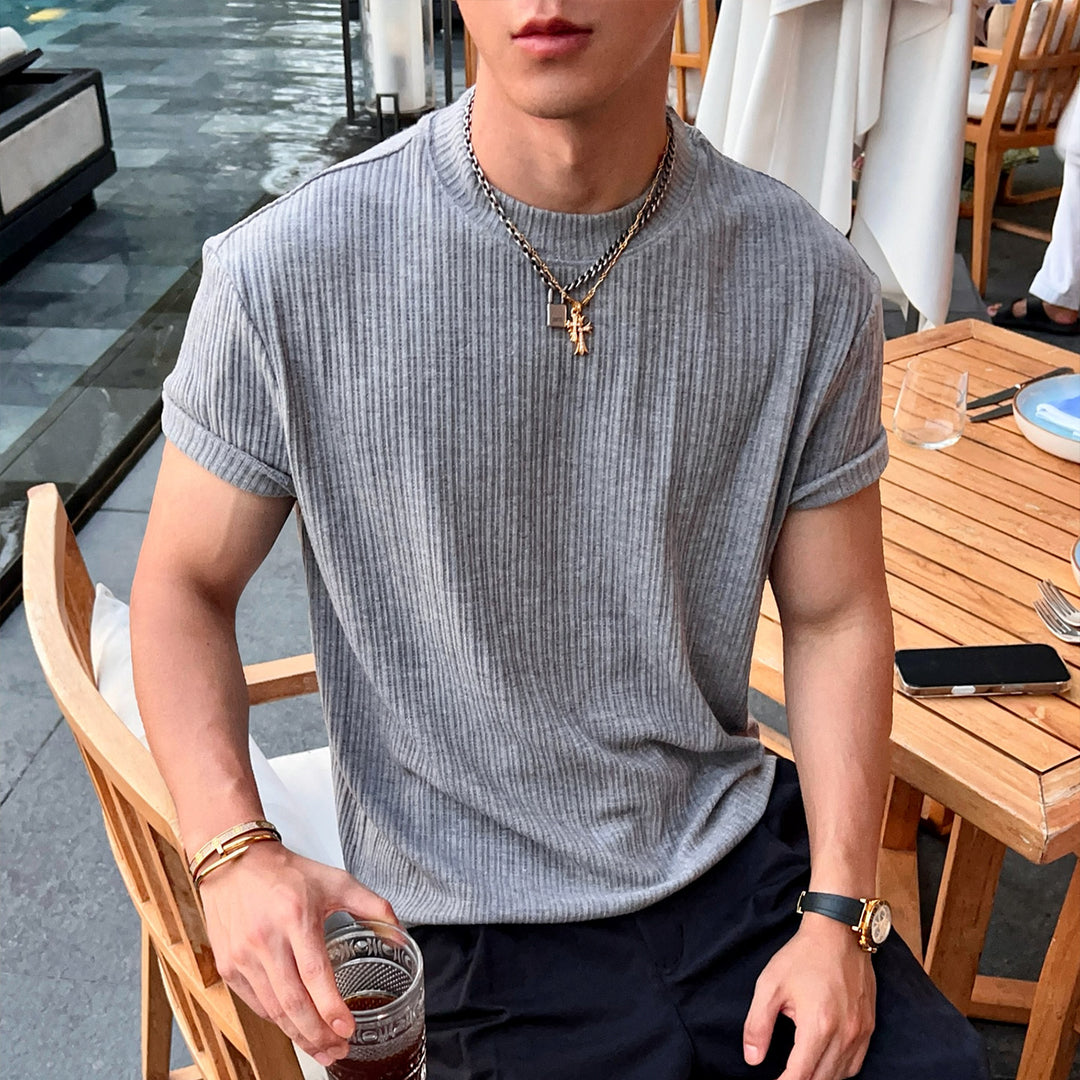S8 No. 719 Textured Knit Short-Sleeve Tee by 88Society Apparel
