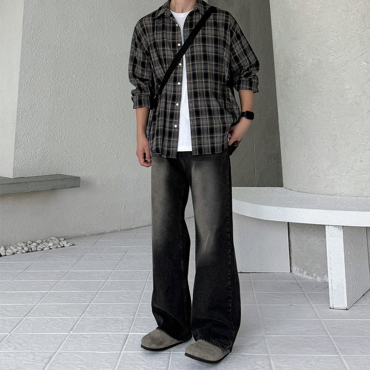 S8 No. 708 Retro Plaid Button-Up Shirt