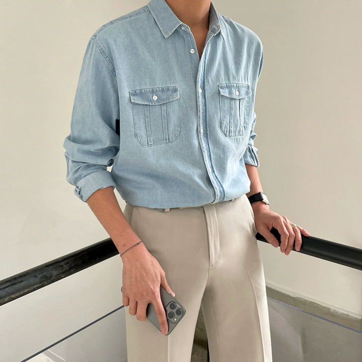 S8 No. 387 Denim Long-Sleeved Shirt