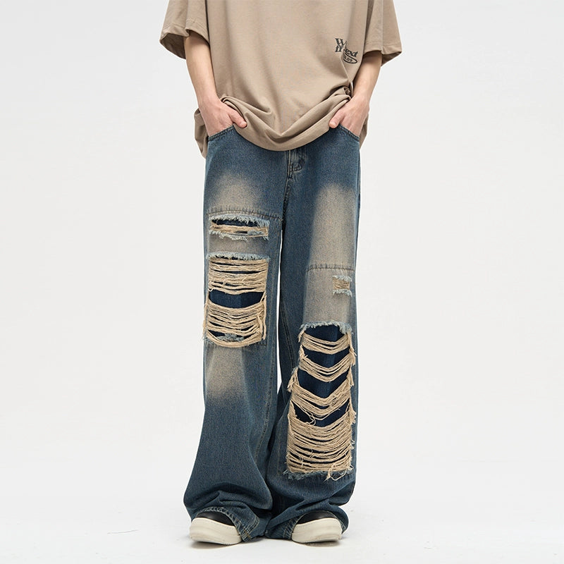 S8 No. 537 Straight Patch Hole Jeans