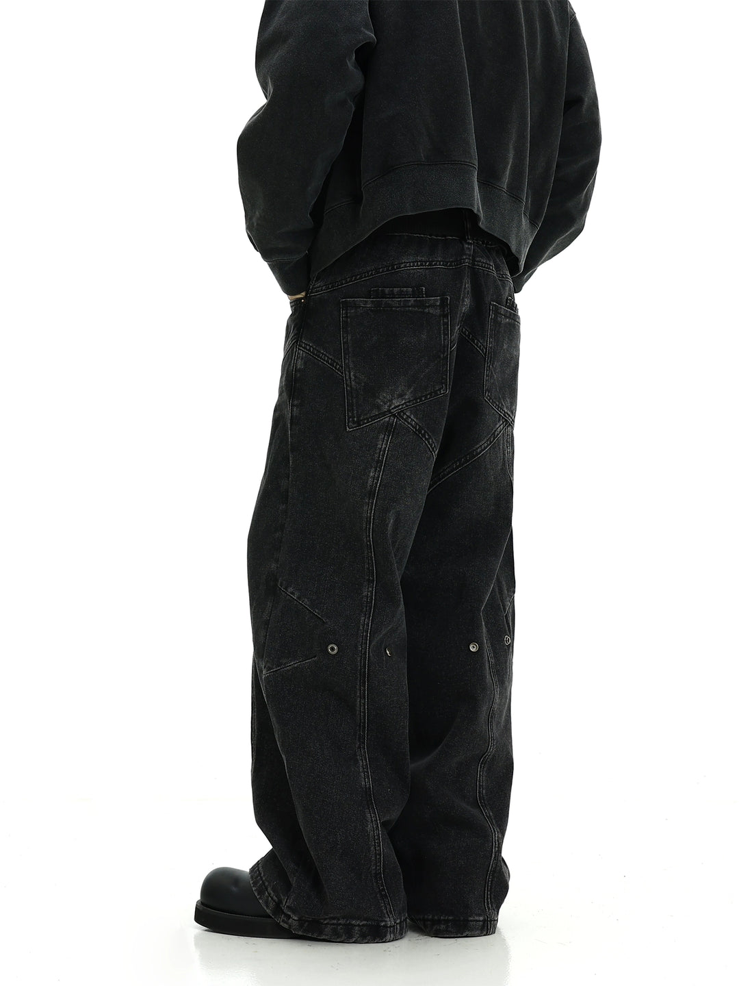 S8 No. 542 Straight Washed Cross Design Jeans