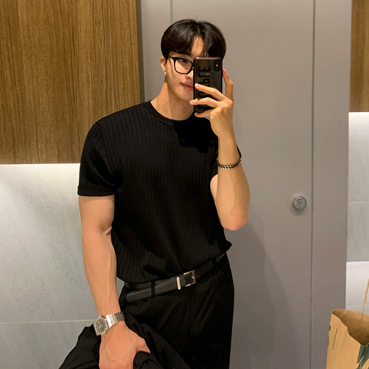 S8 No. 386 Striped Knit T-Shirt