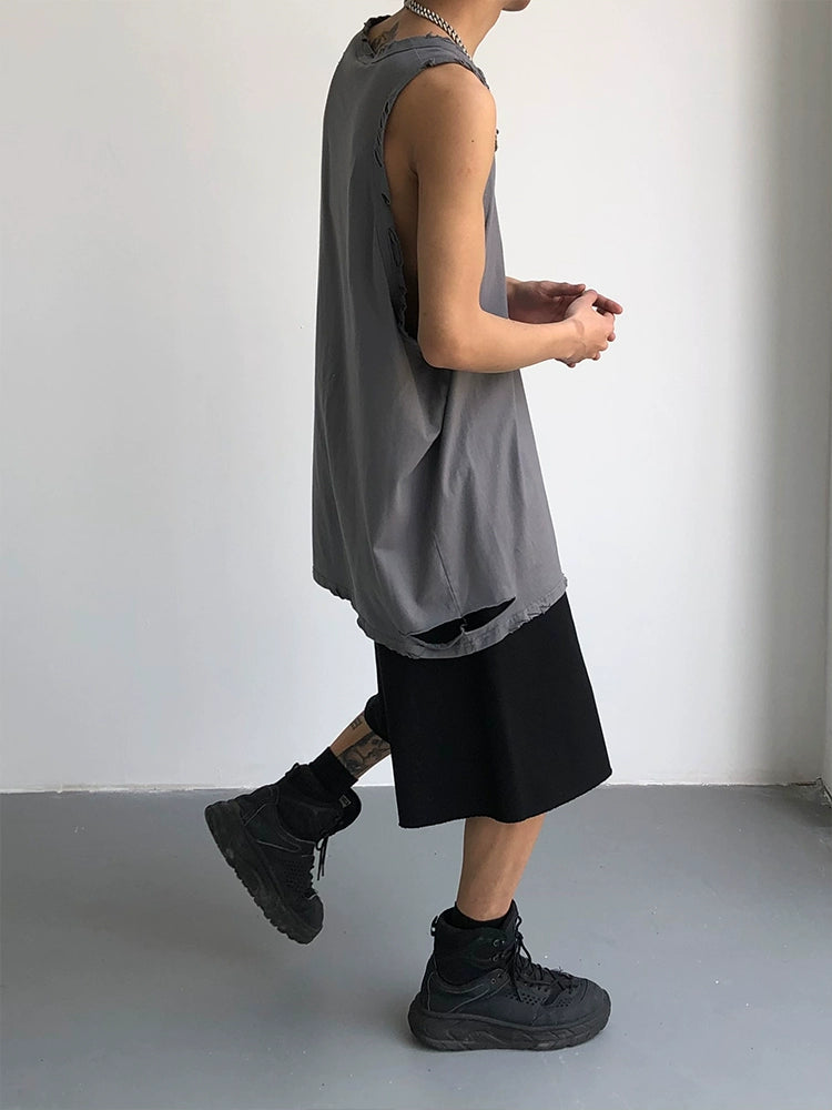 S8 No. 528 Distressed Sleeveless Summer Top