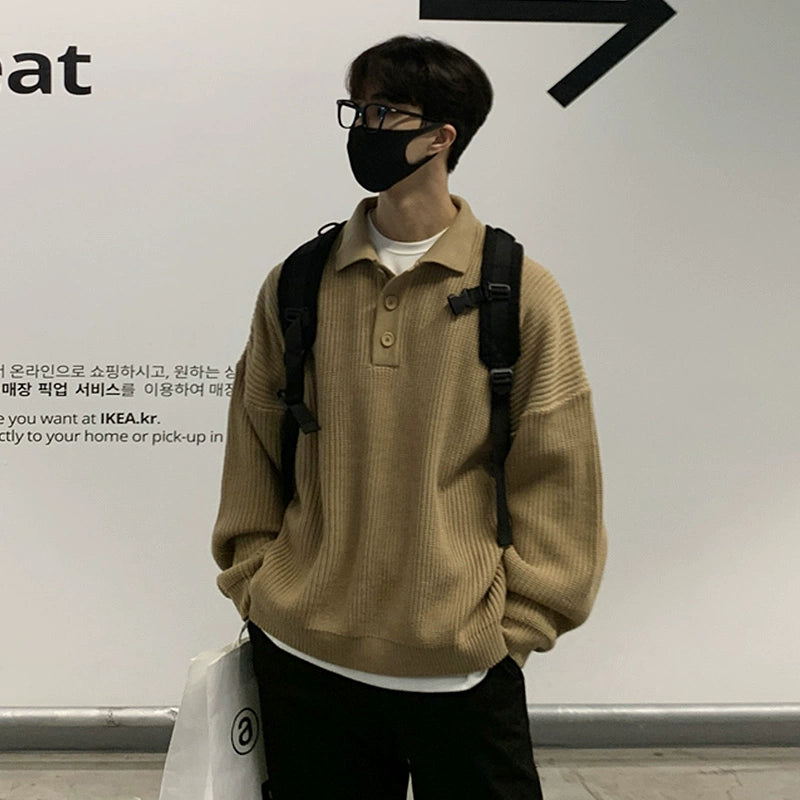 S8 No. 419 Pleated Polo Sweater