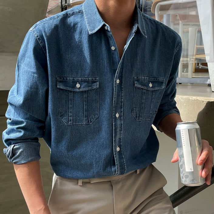 S8 No. 387 Denim Long-Sleeved Shirt