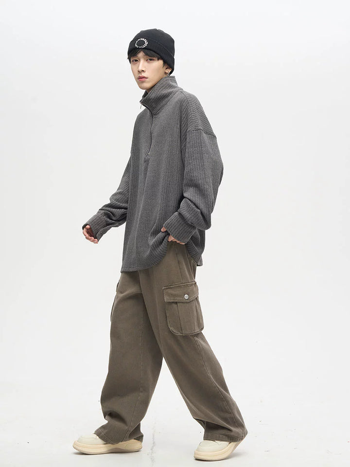S8 No. 538 Casual Half-Zip Knit Sweater