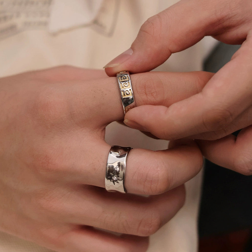 S8 No. 623 Gold/Silver Pattern Ring