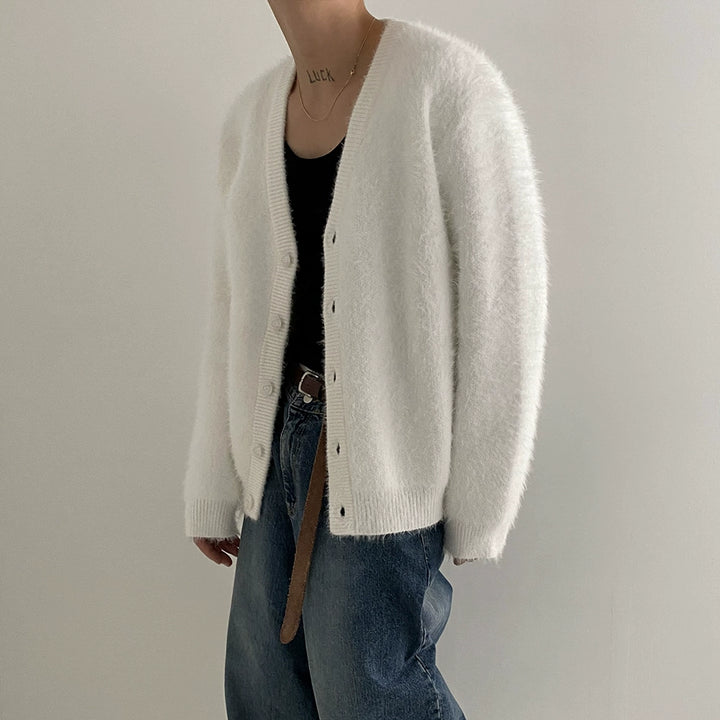S8 No. 413 Mink V-Neck Knit Cardigan