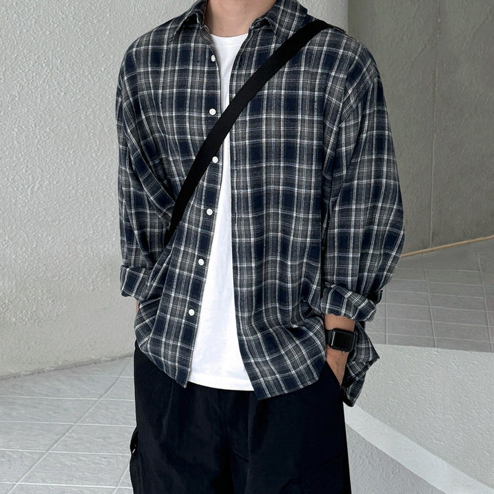 S8 No. 708 Retro Plaid Button-Up Shirt