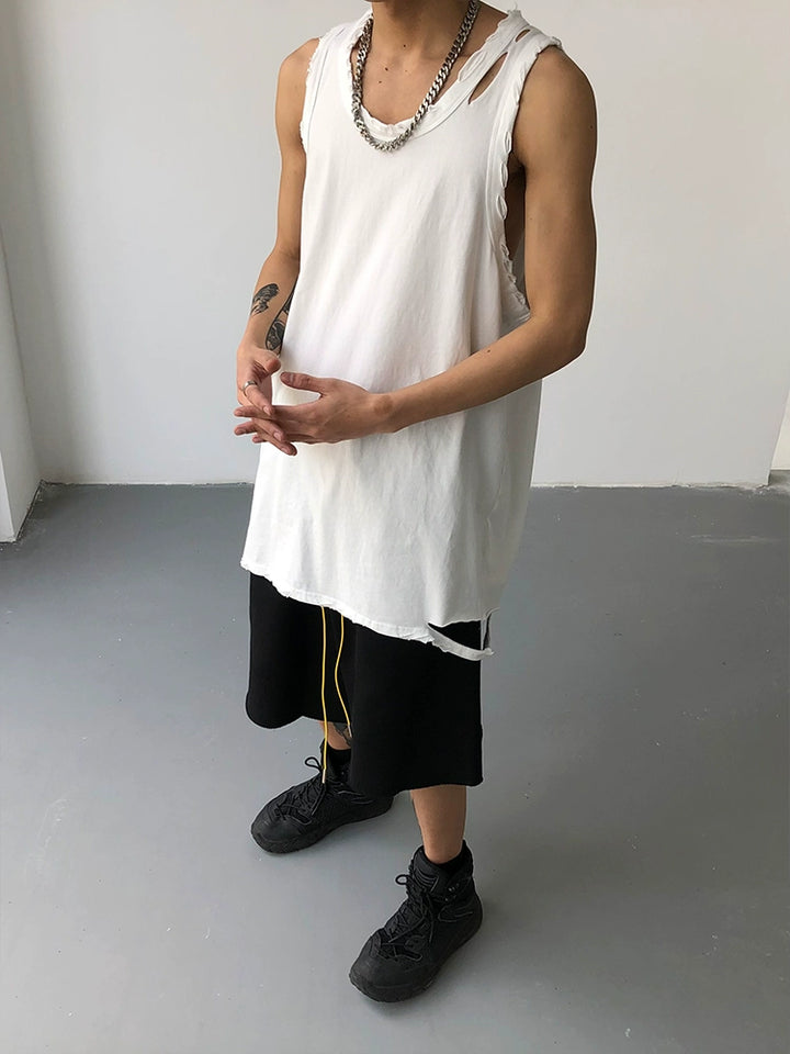 S8 No. 528 Distressed Sleeveless Summer Top