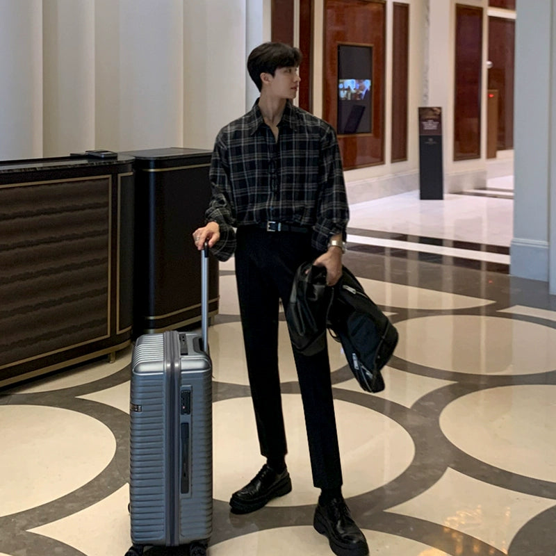 S8 No. 197 Plaid Long-Sleeved Shirt